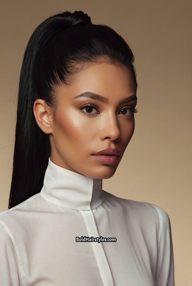 10. Ultra-Long Straight Hair with a Sleek Ponytail