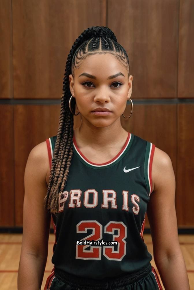 11. Cornrow Braids into a Ponytail