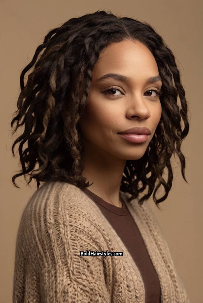 11. Curly Locs with Face-Framing Layers
