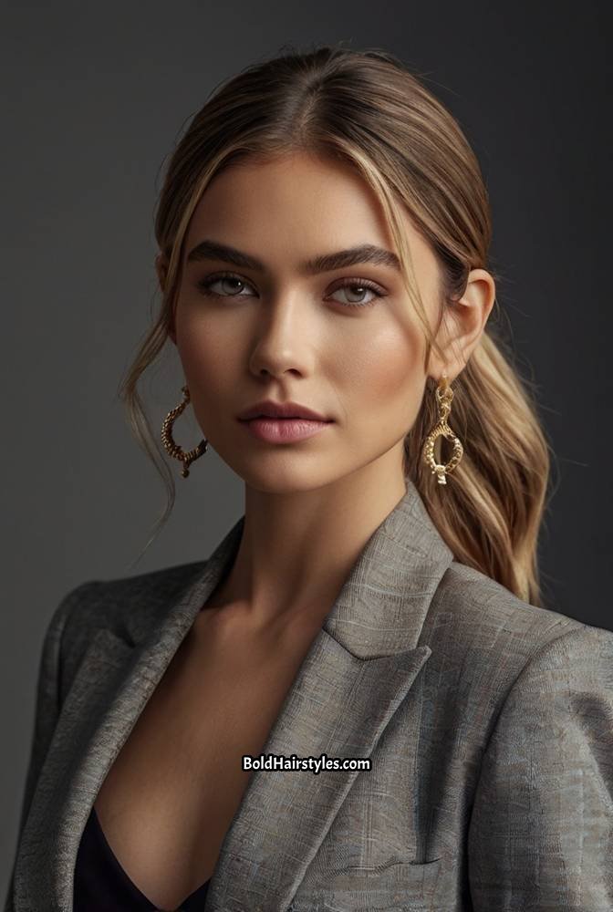 11. Side-Slicked Low Ponytail with Deep Waves