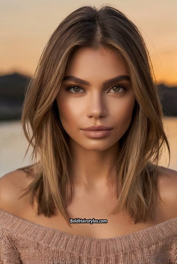 11. Straight Hair with Soft Balayage Highlights