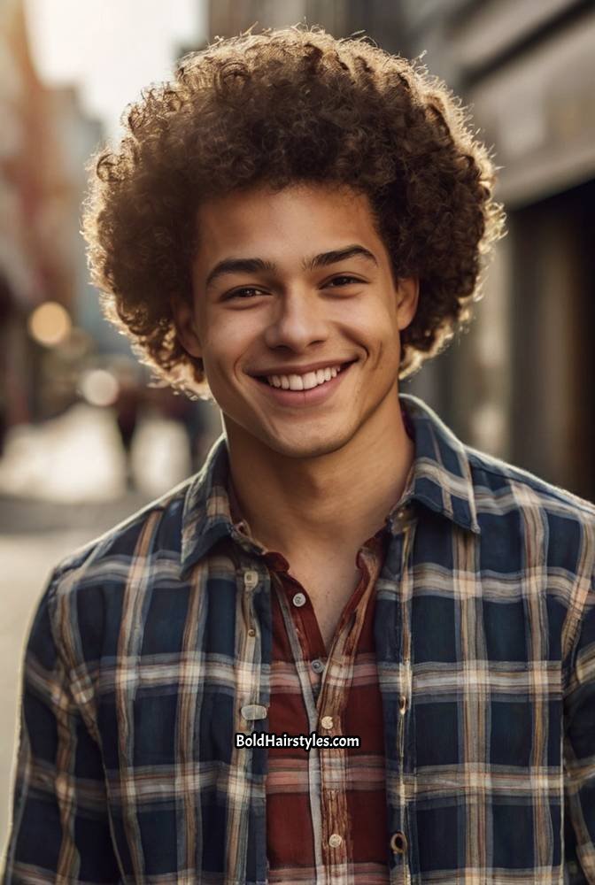 12. Curly Afro with Tapered Edges