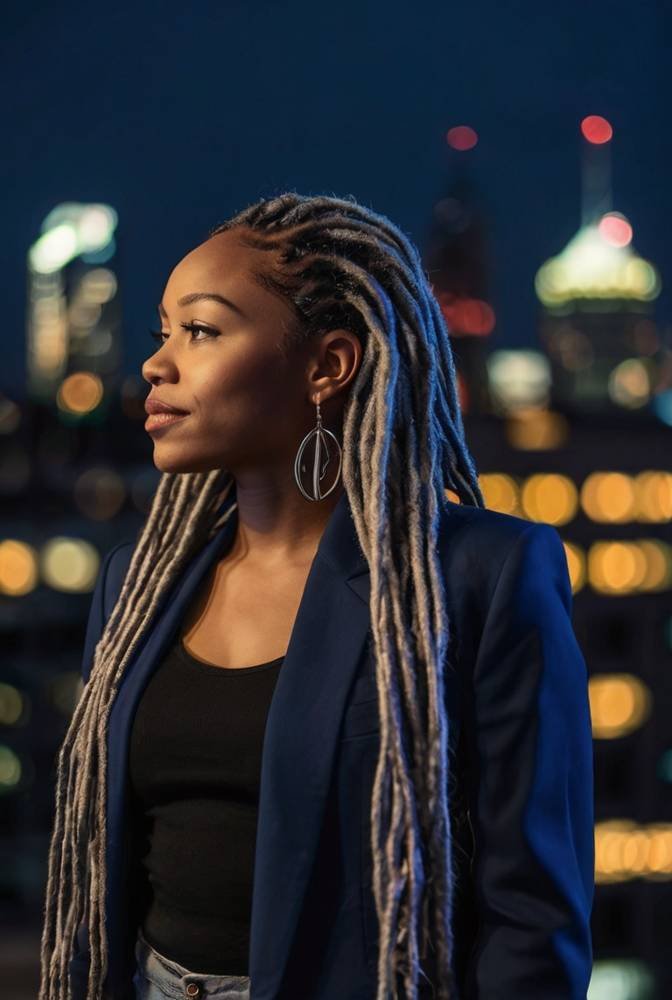 12. Side-Swept Locs with Silver Accessories_IMGCentury