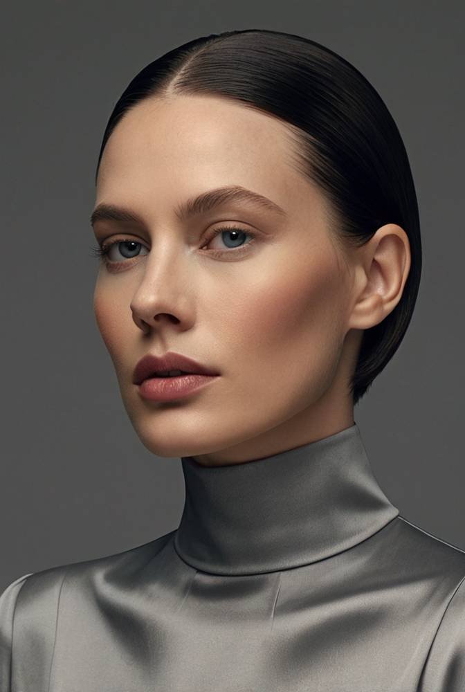12. Slicked-Back Bob with a Blunt Cut