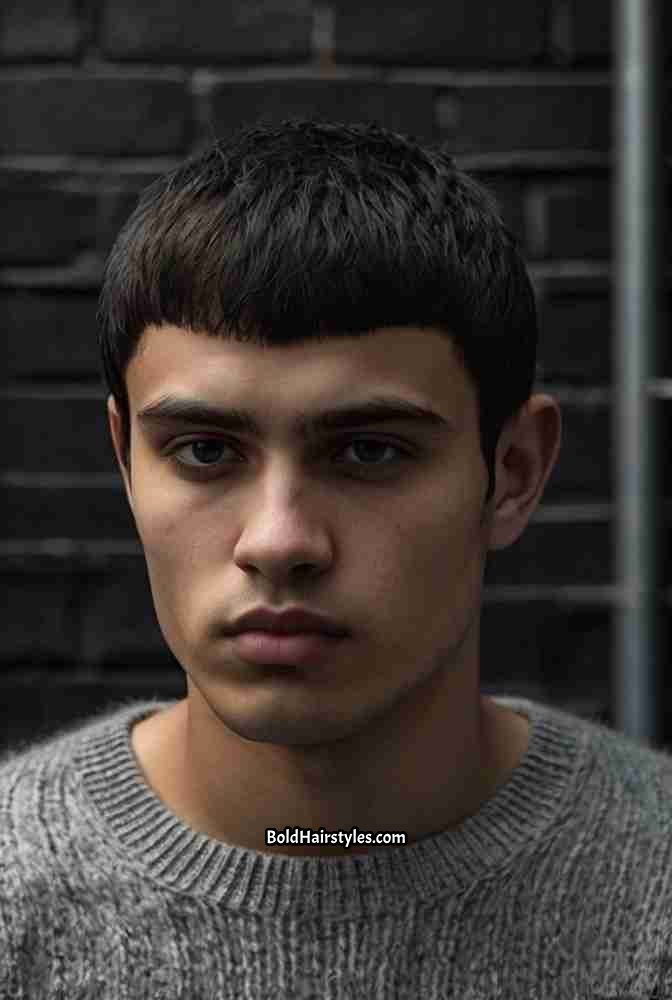 13. Caesar Cut with Textured Top