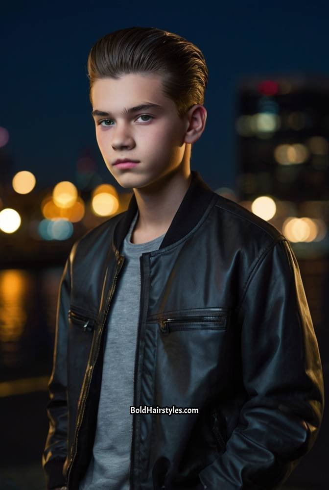 13. Slicked-Back Hair with Low Fade