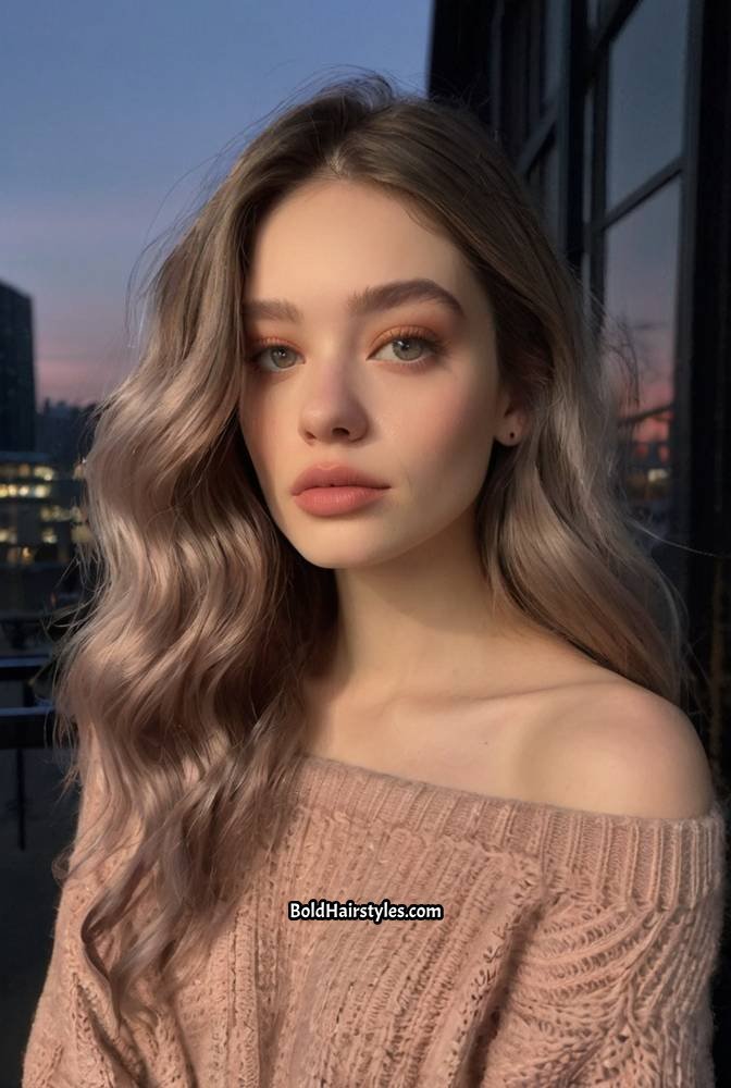 13. Smoky Peach Ash Hair