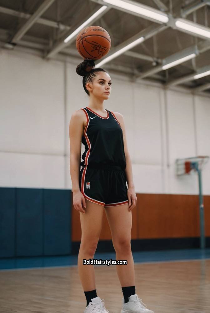 13. Space Buns for a Sporty Look
