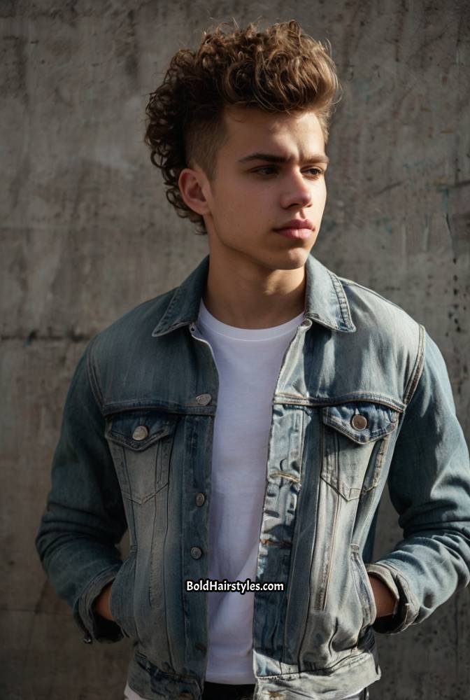 13. Textured Curly Fringe with Undercut