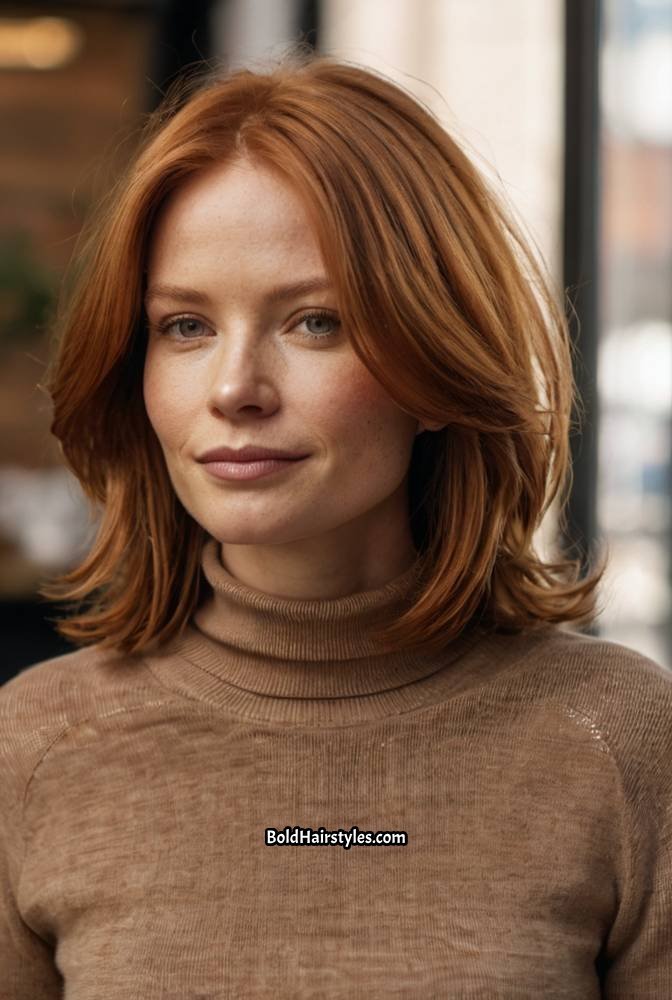 14. Natural-Looking Copper Hair with Soft Layers