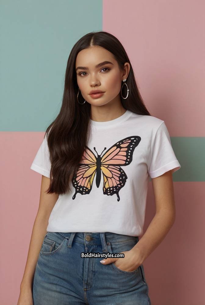 14. Sleek and Straight with Butterfly Clips