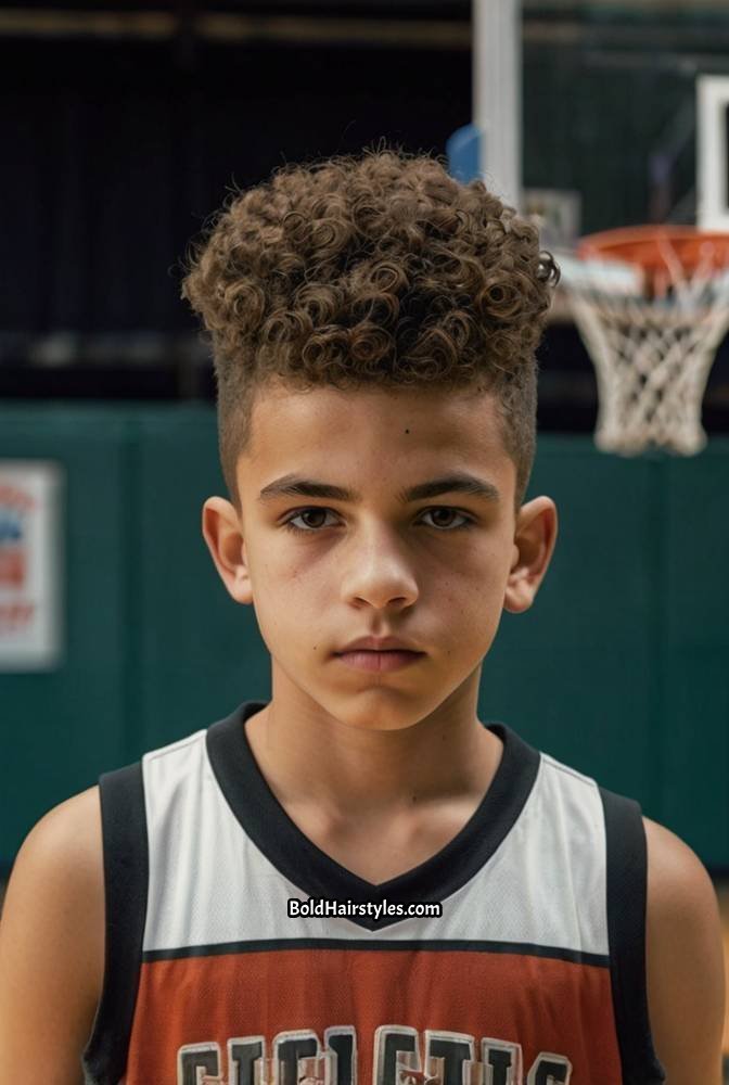 15. Curly Mohawk with Fade