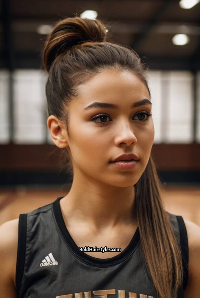 15. French Twist Ponytail for a Chic Game Day Look