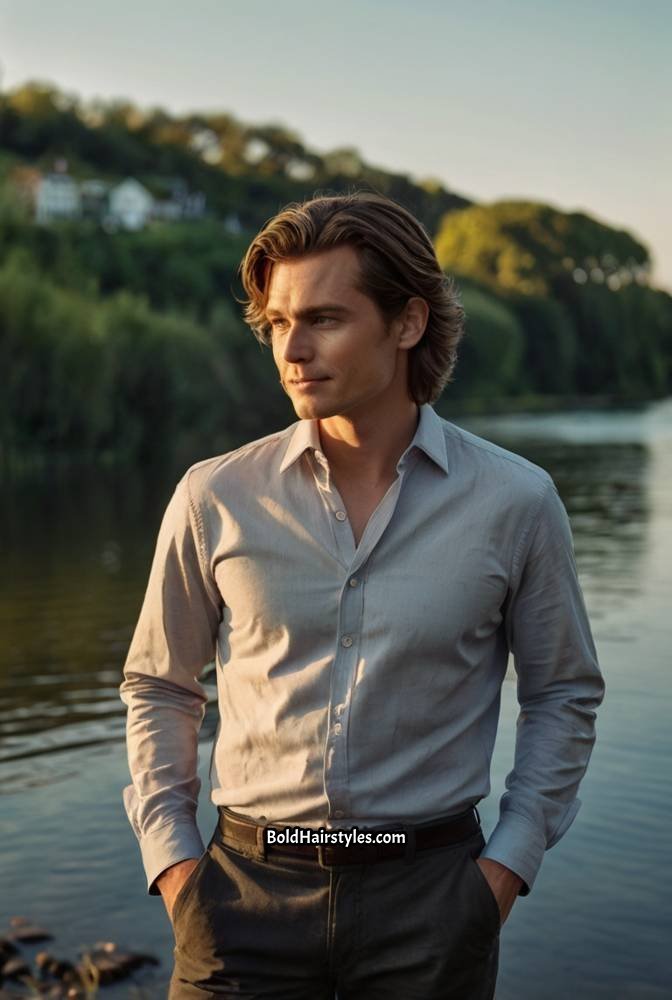 15. Side-Swept Medium-Length Hair