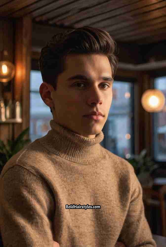 15. Subtle Low Fade with Side-Swept Fringe