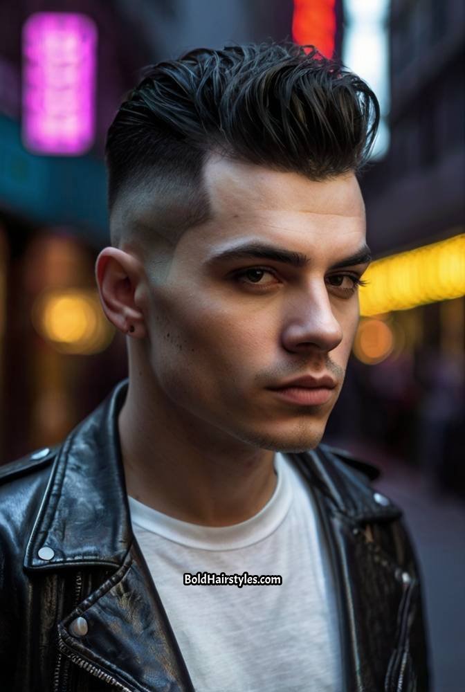 16. French Crop with Taper Fade and Razor Line