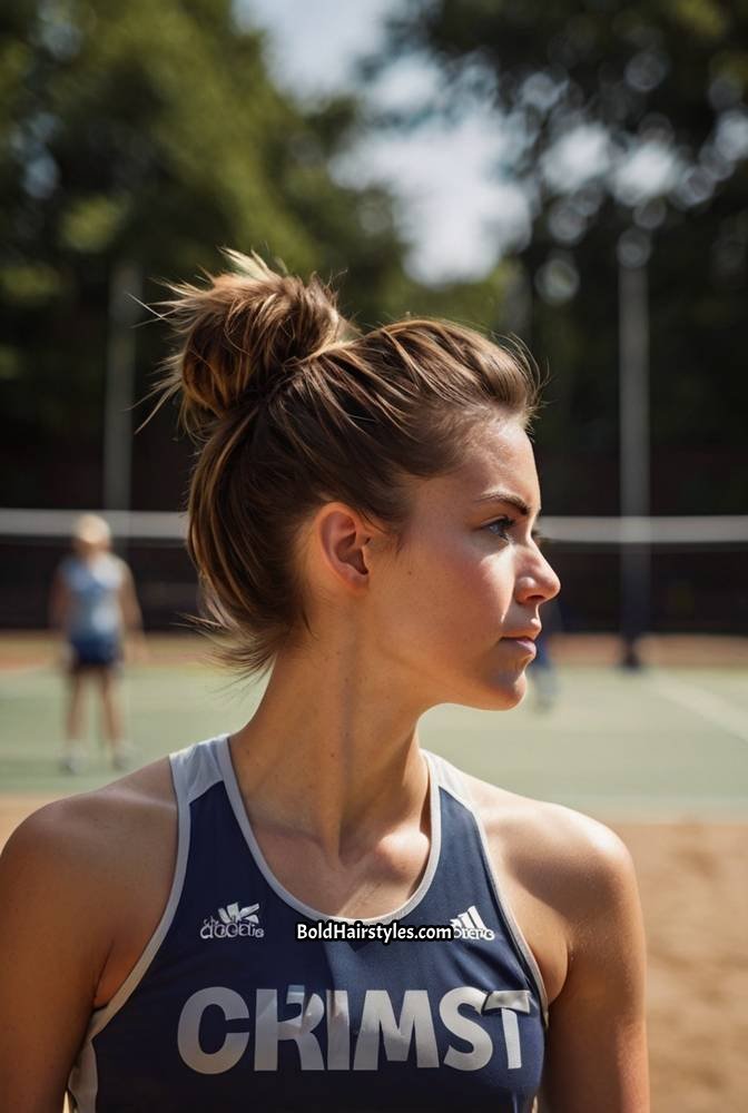 16. Messy Bun with a Few Loose Strands
