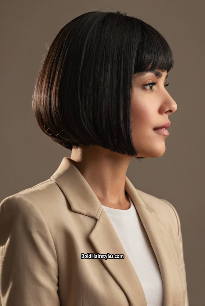16. Sleek Short Bob with Tucked Behind Ears