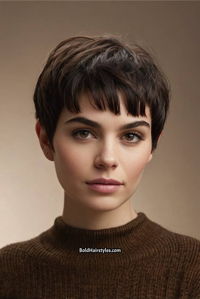 17. Textured Silk Press Pixie with Volume