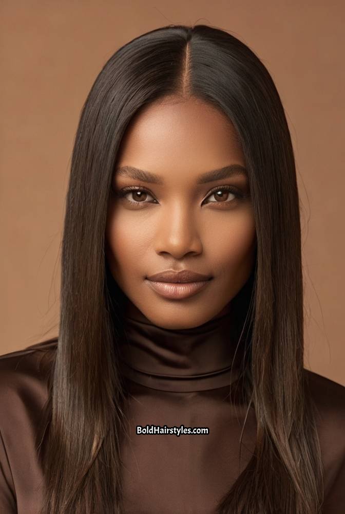 18. Extra Long Straight Hair with a Silk Press Finish