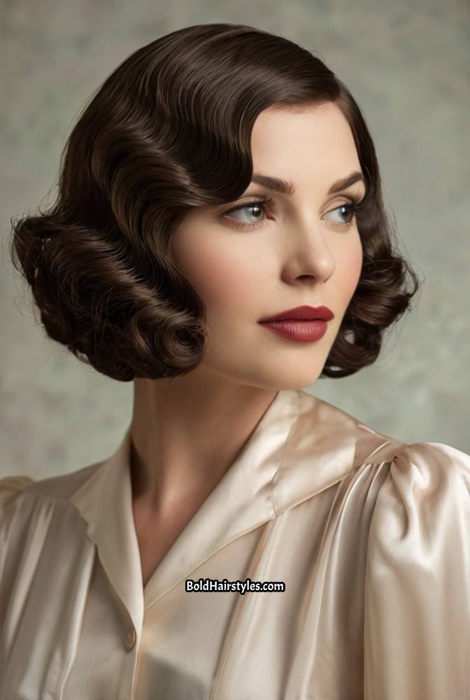 18. Sleek Finger Wave Bob