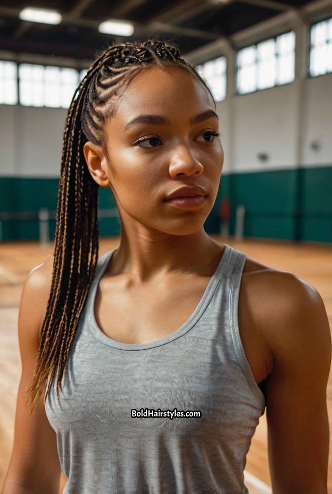 19. Micro Braids in a Low Ponytail