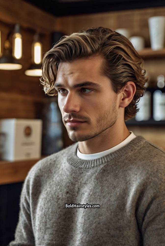 19. Wavy Side Swept Hair with Undercut