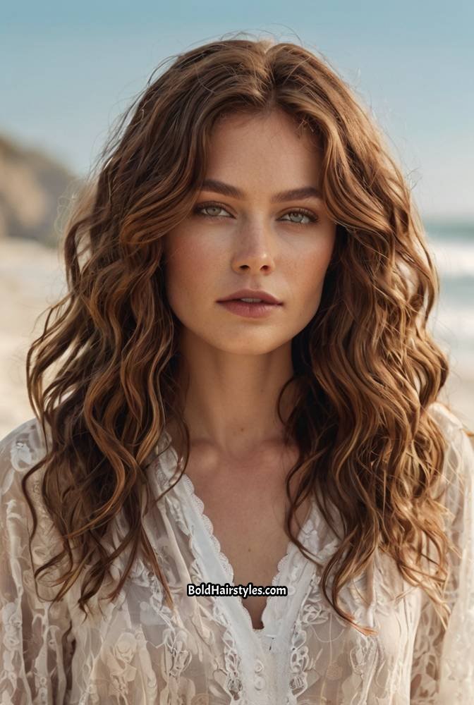 19. Wet and Wavy Wig with Loose Beach Waves