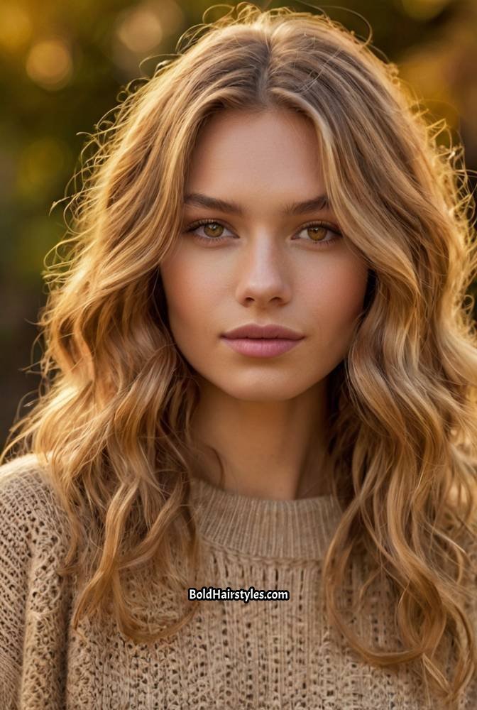 2. Honey Blonde with Sun-Kissed Highlights