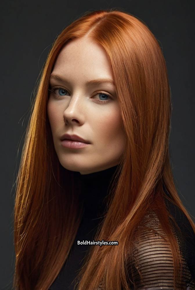 2. Sleek and Straight Copper Perfection
