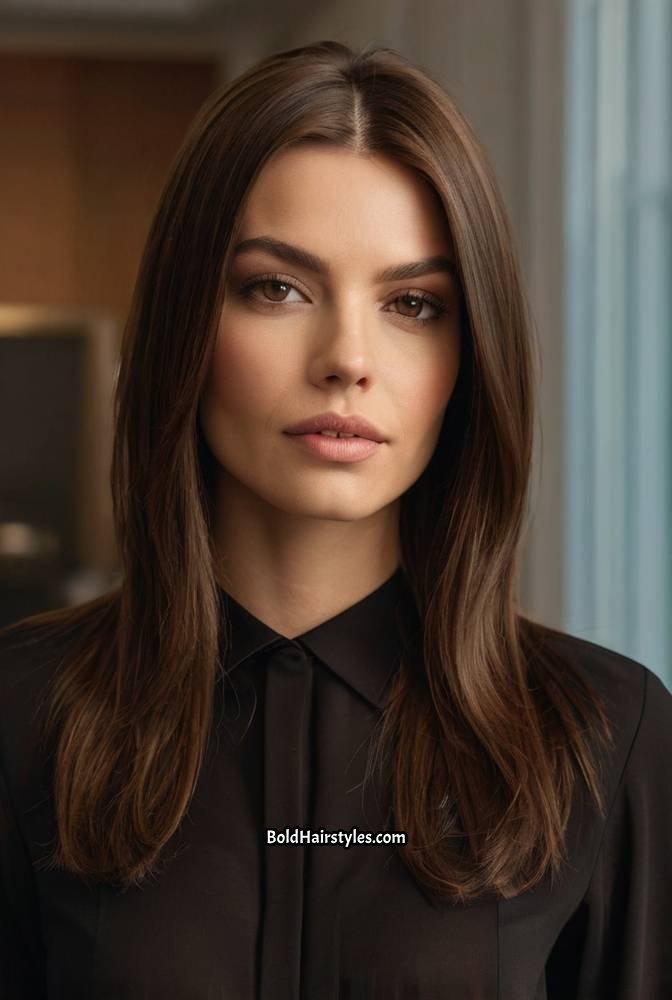 20. Classic Straight Hair with Tapered Ends