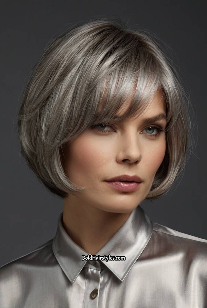 21. Classic Layered Silver Bob with Volume