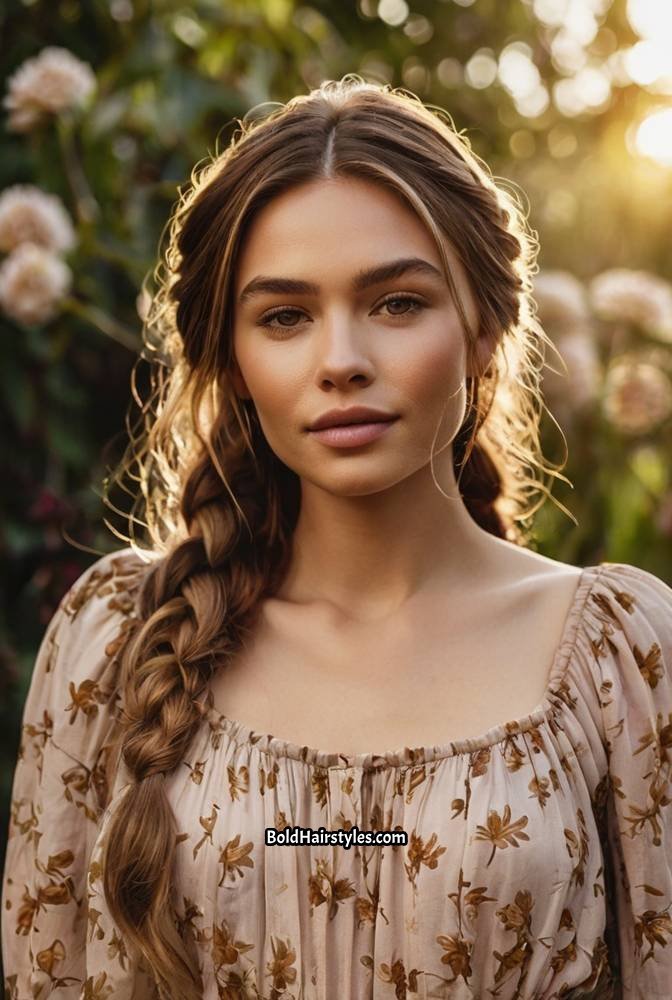 21. Loose, Low Side Braid with Tendrils