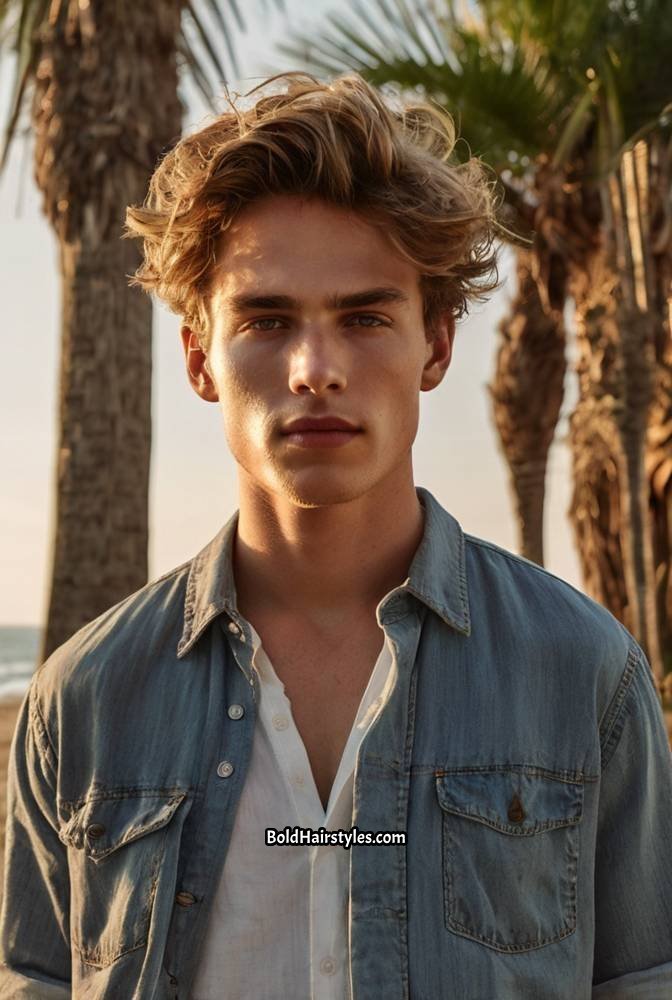 21. Messy Tousled Hair with Subtle Highlights
