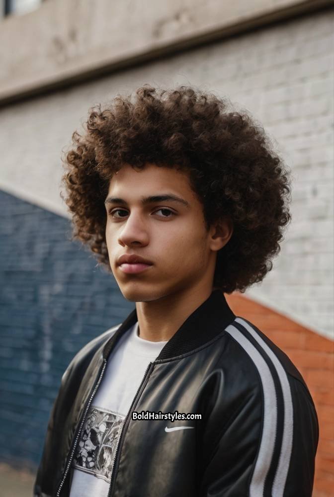 22. Loose Curly Afro with Defined Shape