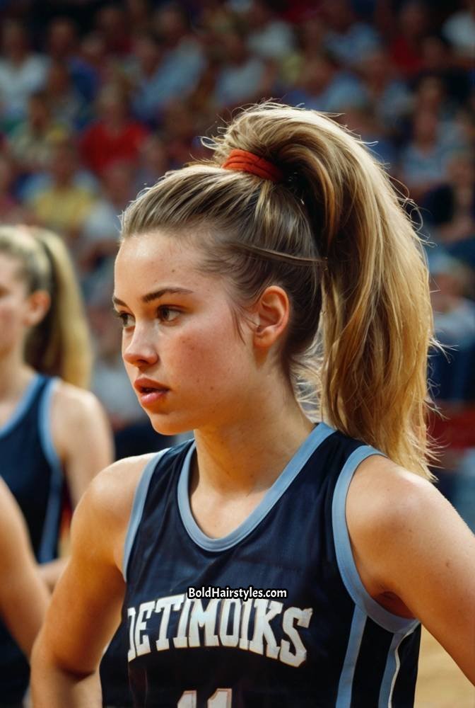 23. Bubble Ponytail for a Trendy Edge