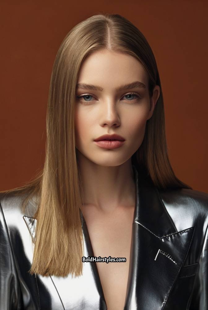 23. Sleek Hair with a Glass Hair Finish