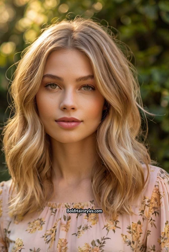 3. Subtle Peach Balayage on Blonde Hair