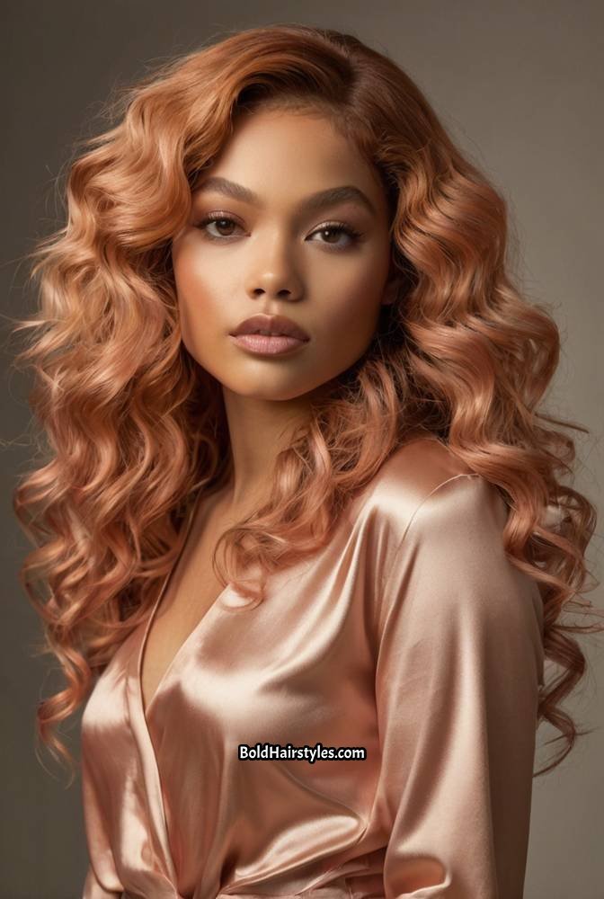 5. Peach Rose Gold Curls