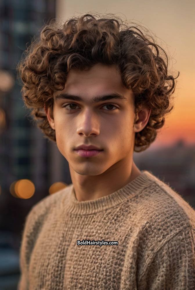 6. Curly French Crop with Mid Fade