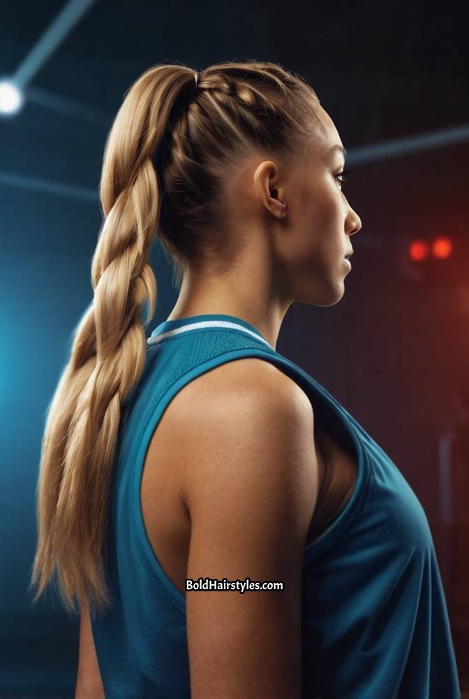 6. French Braid into a Ponytail