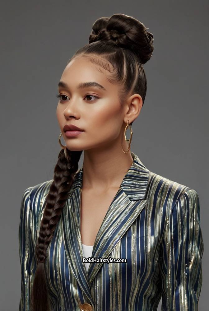 6. Long Slicked-Back Braid with Baby Hairs