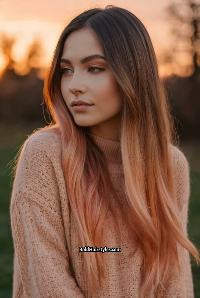 6. Sunset Peach Ombre