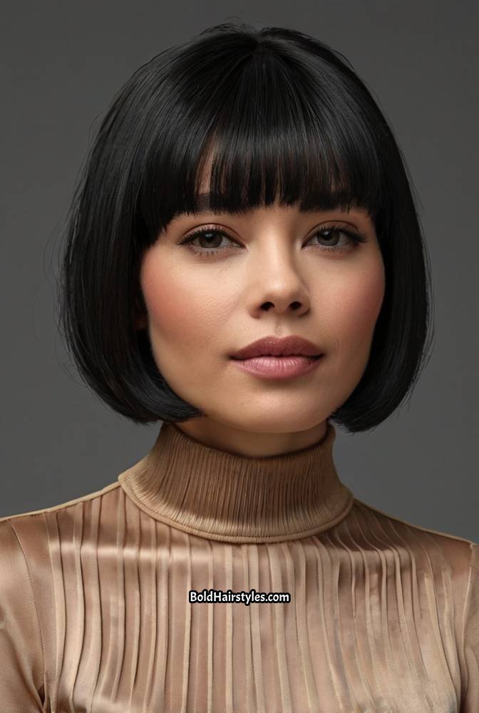 7. Short Silk Press with Face-Framing Layers