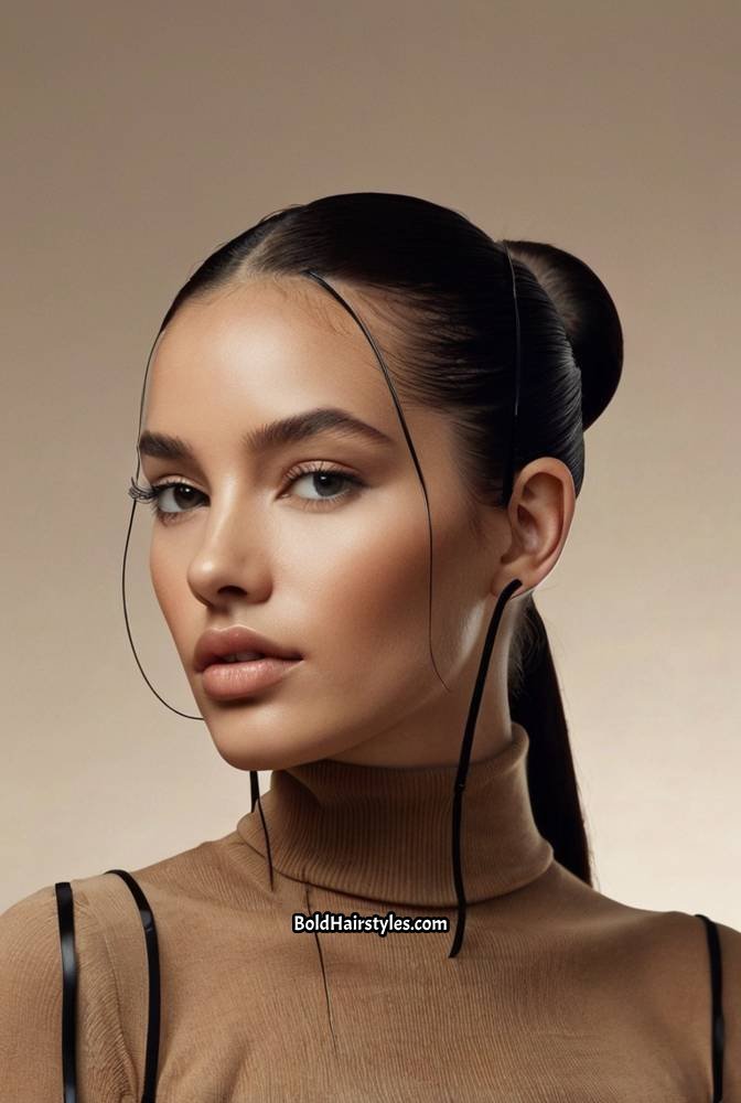 7. Sleek Bubble Ponytail with Glossy Finish