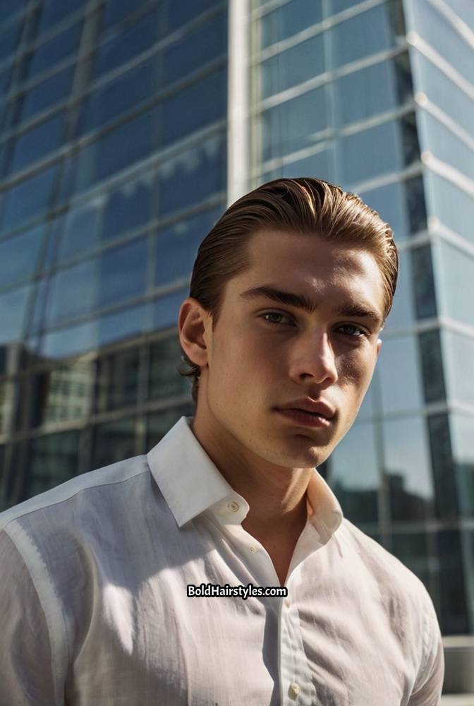 8. Sleek Middle Part