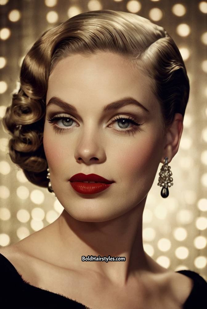 8. Slicked-Down Finger Waves for a Vintage Look