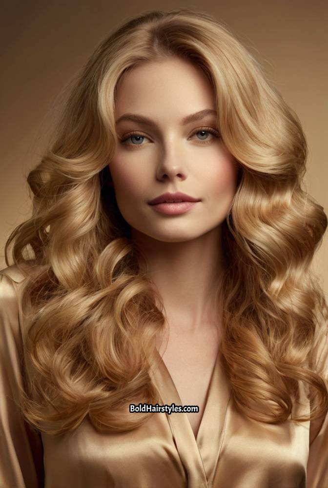 9. Buttery Blonde with Glossy Shine