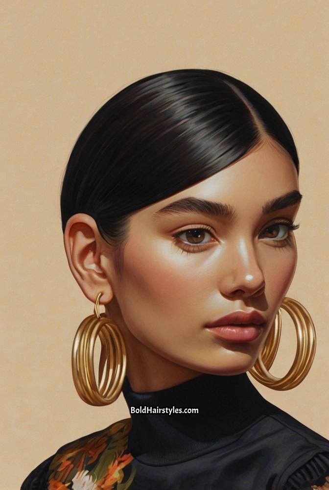 9. High Slicked-Back Bun with Laid Edges