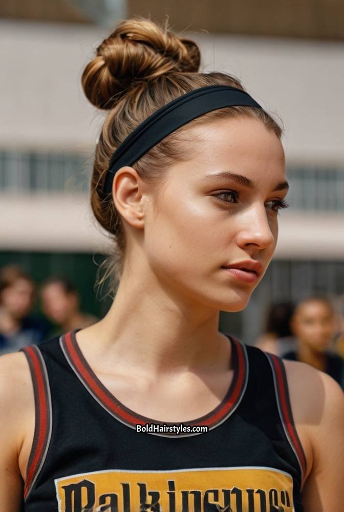 9. Twisted Headband Bun